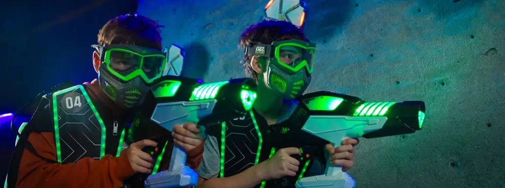 A Gel Blaster party in the arena